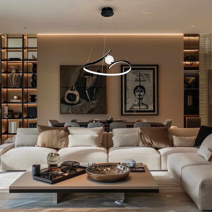 LED pendel PERLA LED/34W/230V sort