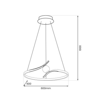 LED pendel PERLA LED/34W/230V sort