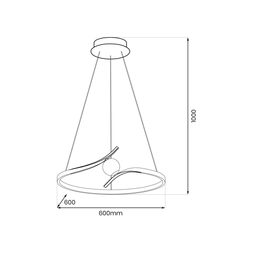 LED pendel PERLA LED/34W/230V sort