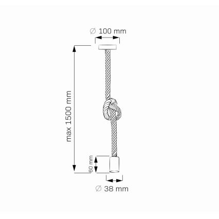 LED pendel ROPE 1xE27/8W/230V