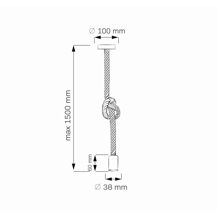 LED pendel ROPE 1xE27/8W/230V