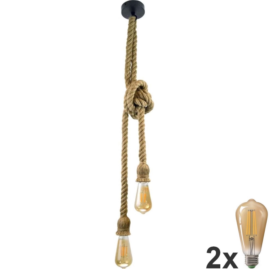 LED pendel ROPE 2xE27/10W/230V