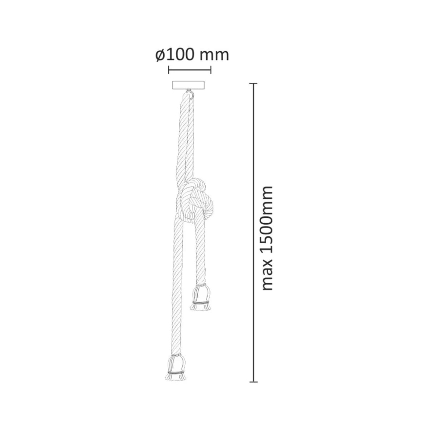 LED pendel ROPE 2xE27/10W/230V