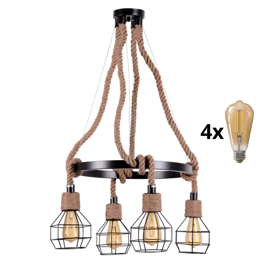 LED pendel ROPE ALEGRA 4xE27/10W/230V
