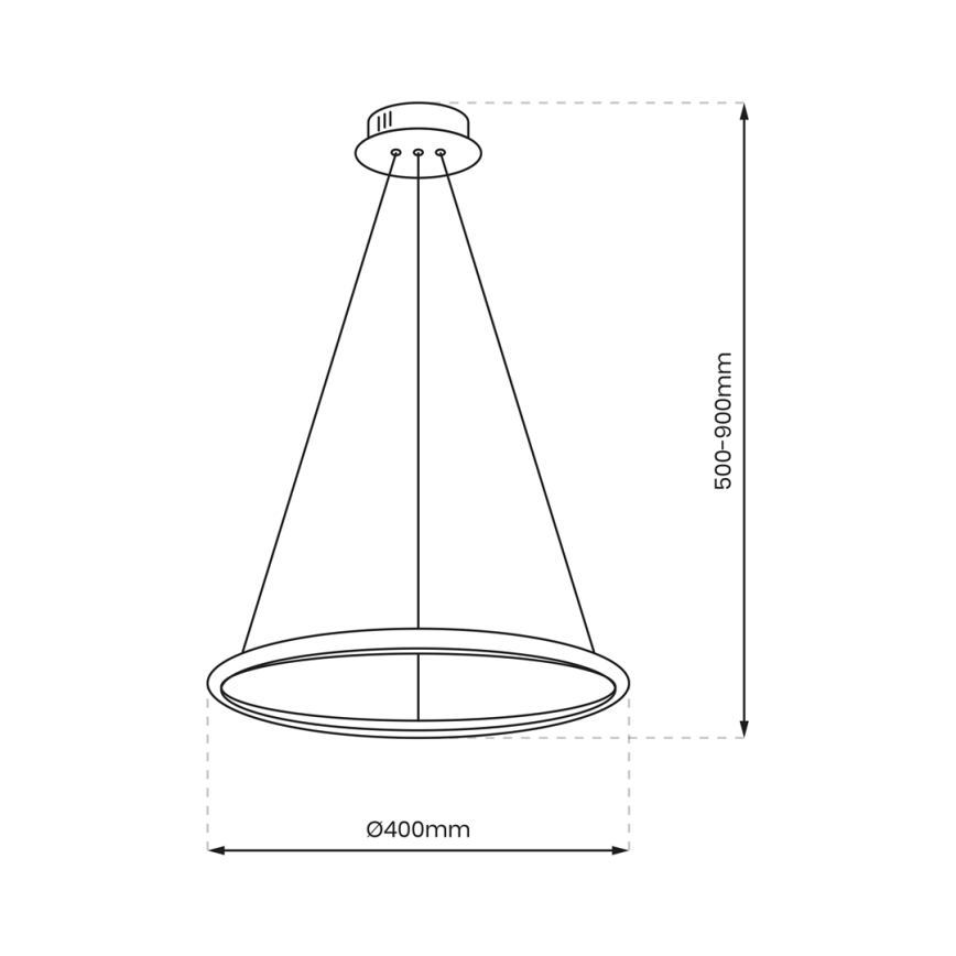 LED pendel ROTONDA LED/27W/230V gylden