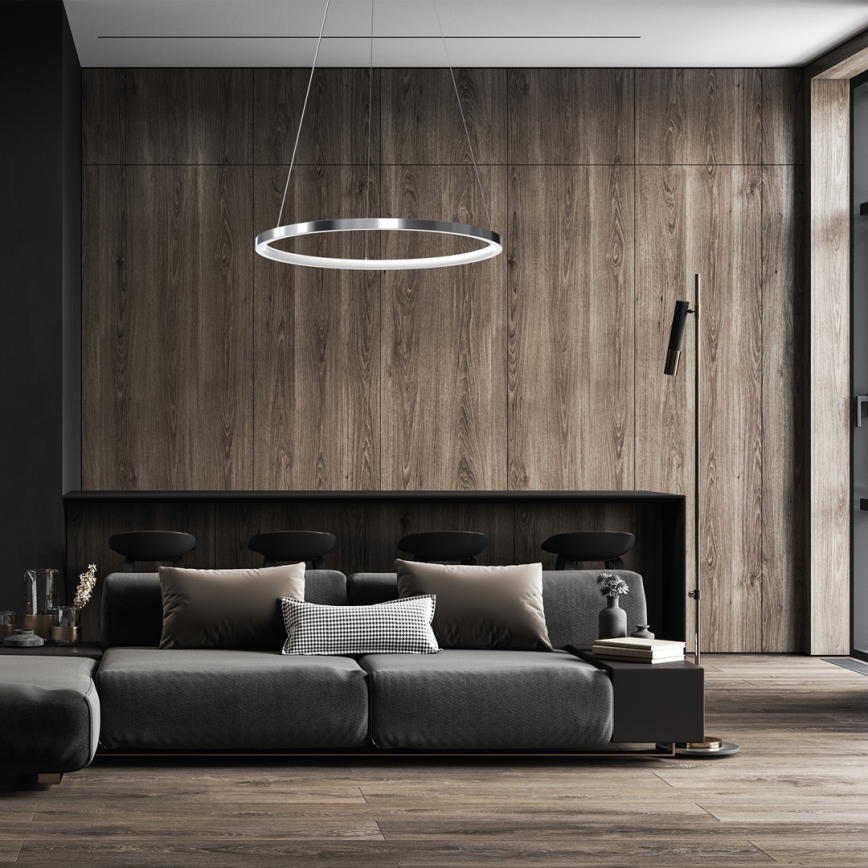 LED pendel ROTONDA LED/27W/230V mat krom