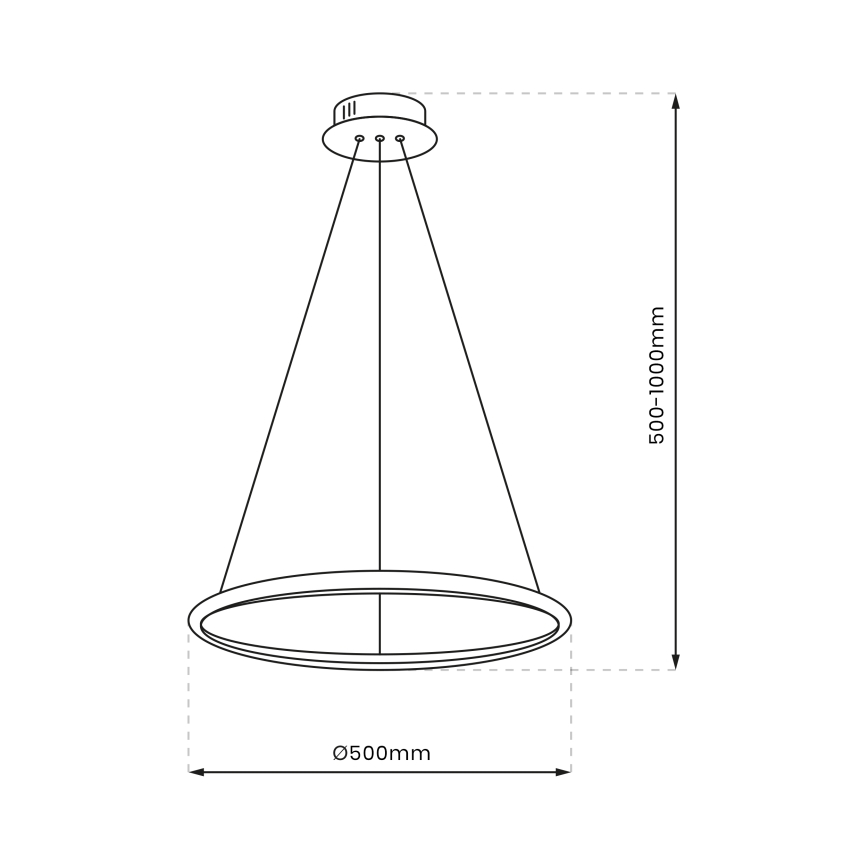 LED pendel ROTONDA LED/27W/230V mat krom