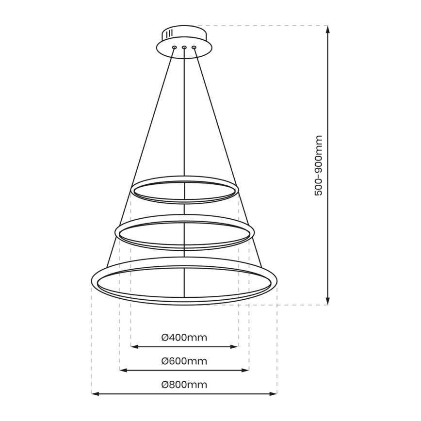 LED pendel ROTONDA LED/93W/230V mat krom