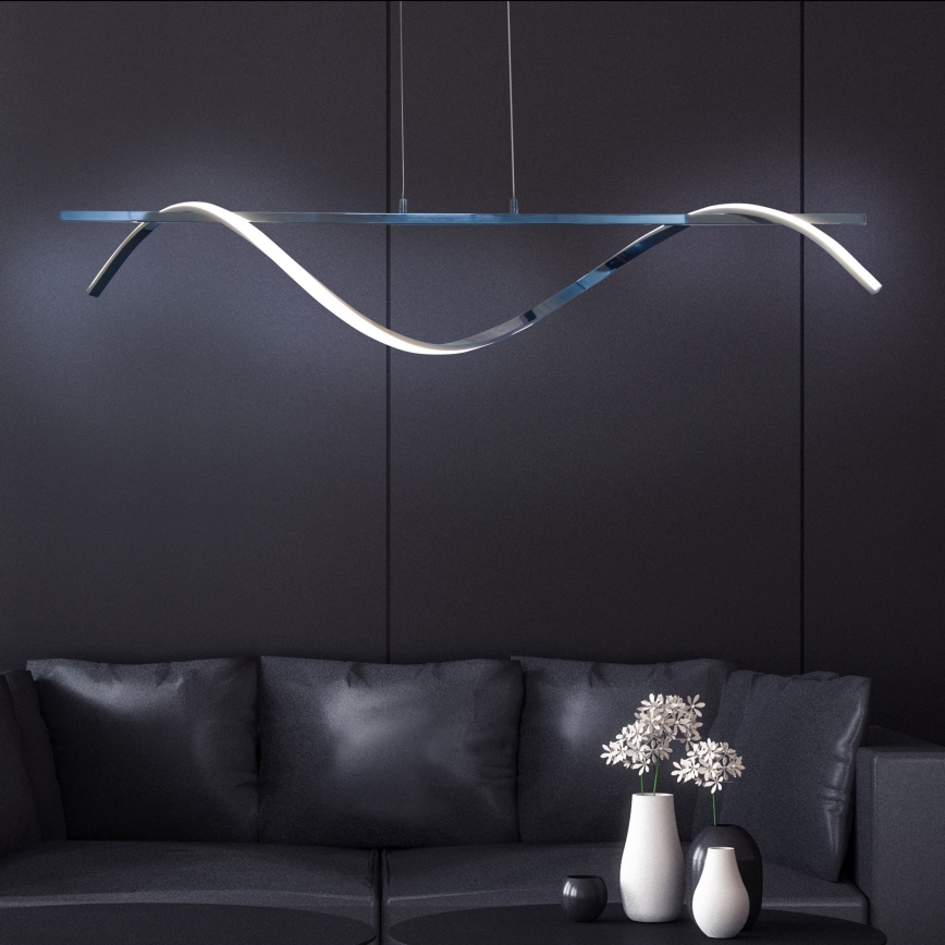 LED pendel RUMBA LED/23W/230V 4000K skinnende krom
