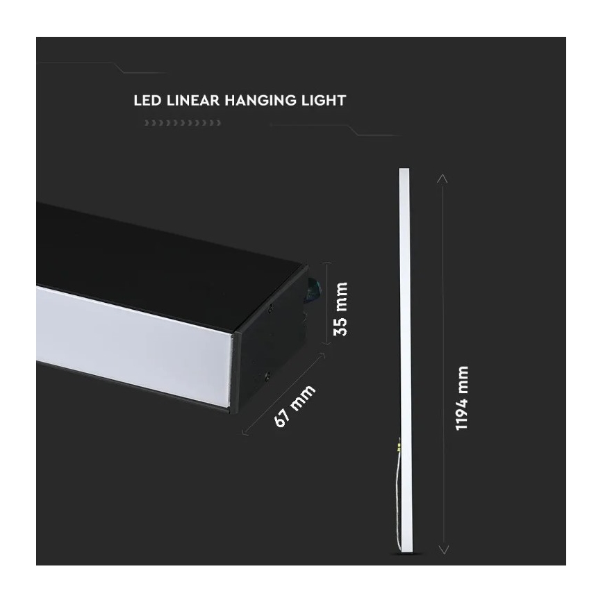 LED pendel SAMSUNG CHIP LED/40W/230V 6400K sort