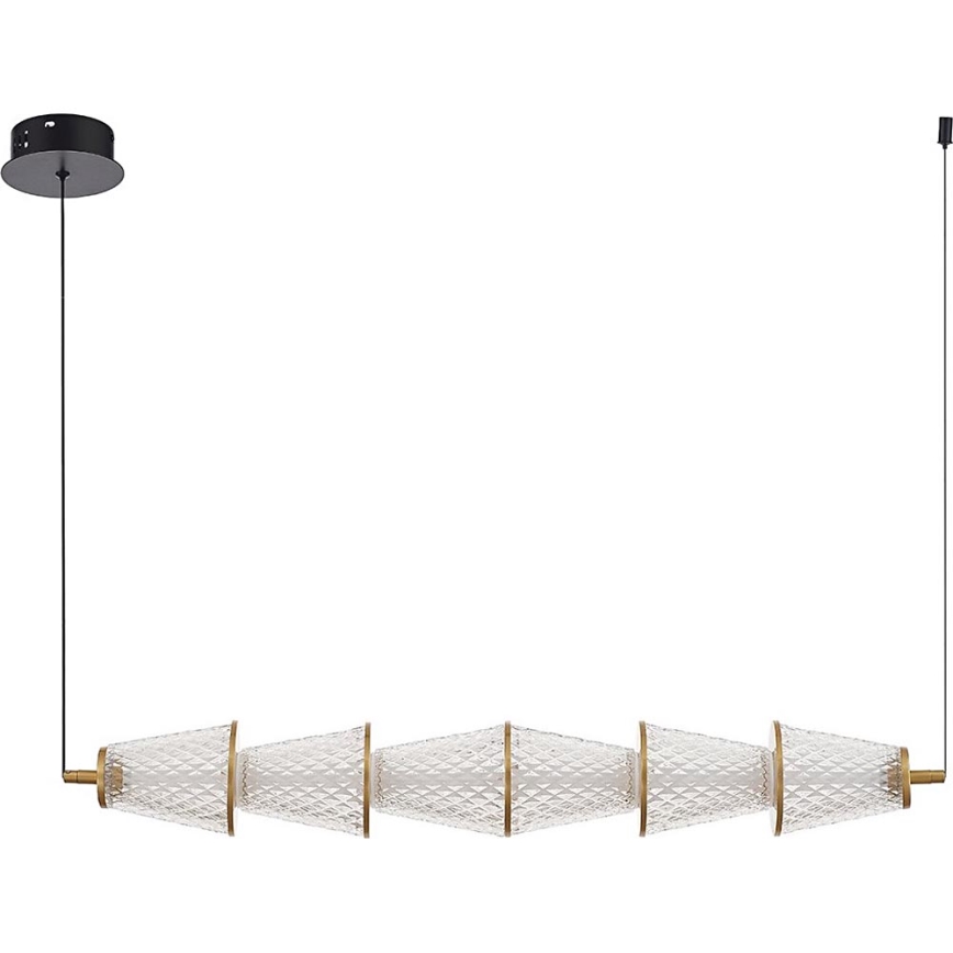 LED pendel SANSA LED/11W/230V guldfarvet/transparent
