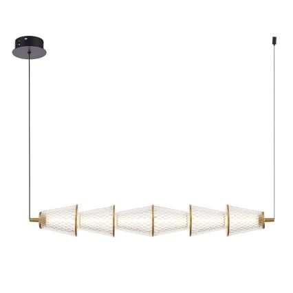 LED pendel SANSA LED/11W/230V guldfarvet/transparent