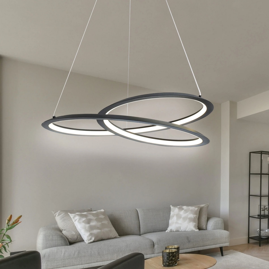 LED pendel TANGO LED/44W/230V 4000K diameter 60 cm sort