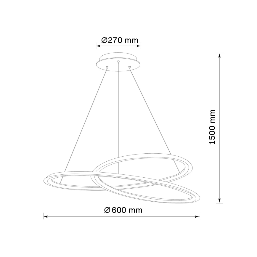 LED pendel TANGO LED/44W/230V 4000K diameter 60 cm sort