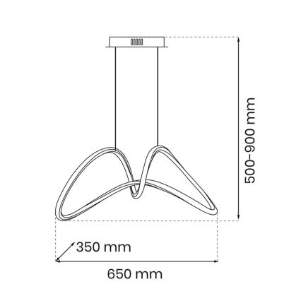 LED pendel TESORO LED/48W/230V gylden