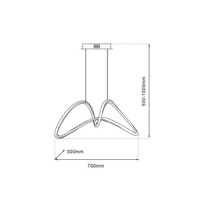 LED pendel TESORO LED/48W/230V skinnende krom