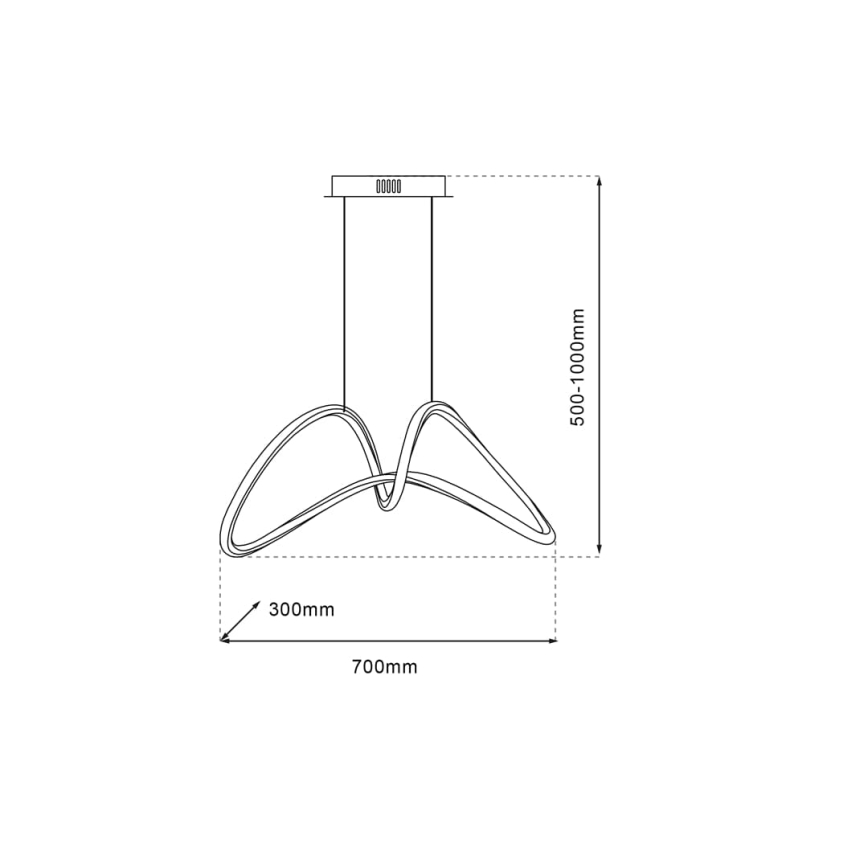 LED pendel TESORO LED/48W/230V skinnende krom