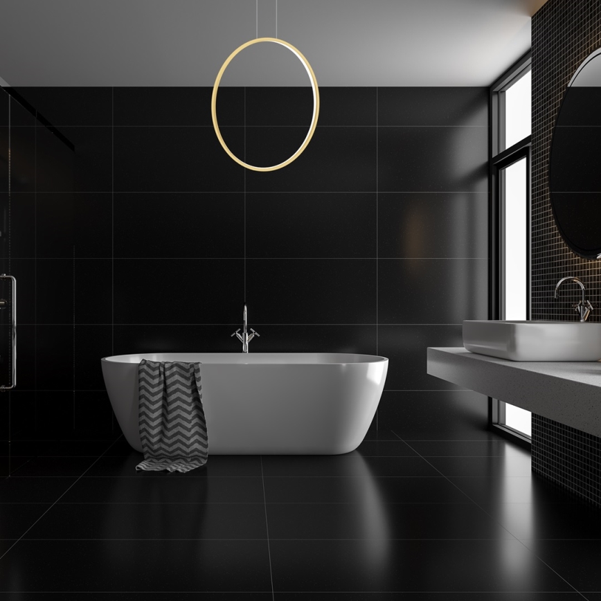 LED pendel til badeværelse SATURNO LED/46W/230V IP44 guldfarvet