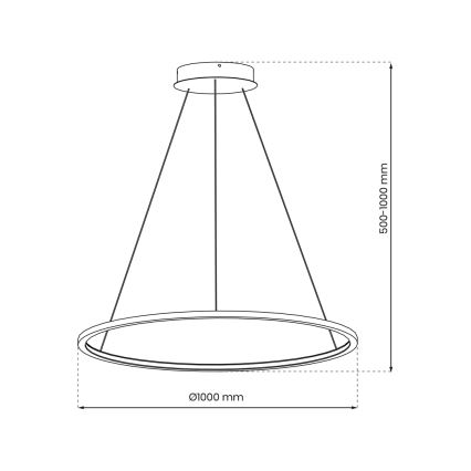 LED pendel til badeværelse SATURNO LED/57W/230V IP44 guldfarvet