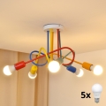 LED pendel til børn OXFORD 5xE27/15W/230V