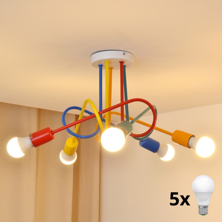 LED pendel til børn OXFORD 5xE27/15W/230V