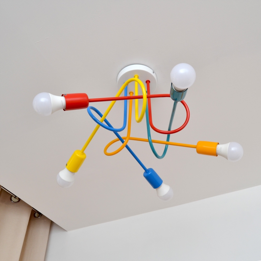 LED pendel til børn OXFORD 5xE27/15W/230V
