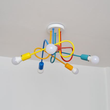 LED pendel til børn OXFORD 5xE27/15W/230V