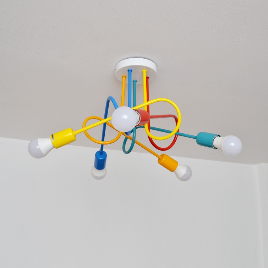 LED pendel til børn OXFORD 5xE27/15W/230V