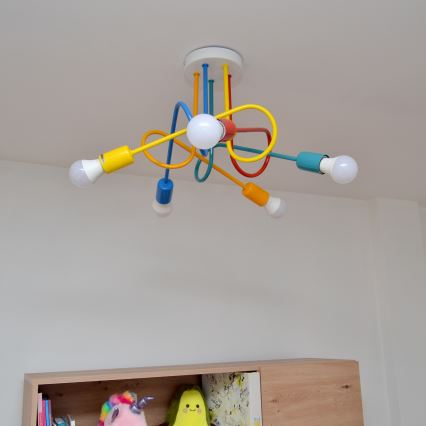 LED pendel til børn OXFORD 5xE27/15W/230V