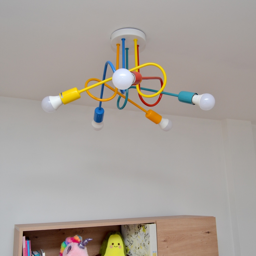 LED pendel til børn OXFORD 5xE27/15W/230V