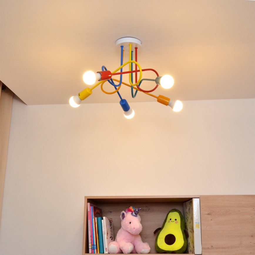 LED pendel til børn OXFORD 5xE27/15W/230V