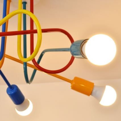 LED pendel til børn OXFORD 5xE27/15W/230V