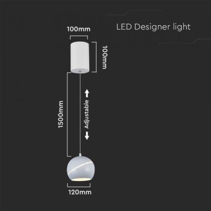 LED pendel touch-funktion LED/8,5W/230V 3000K hvid