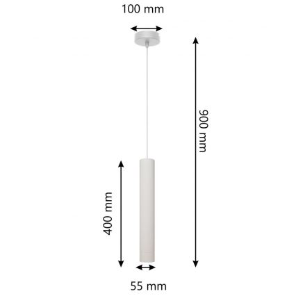 LED pendel TUBA 1xGU10/4,8W/230V grå/mat krom