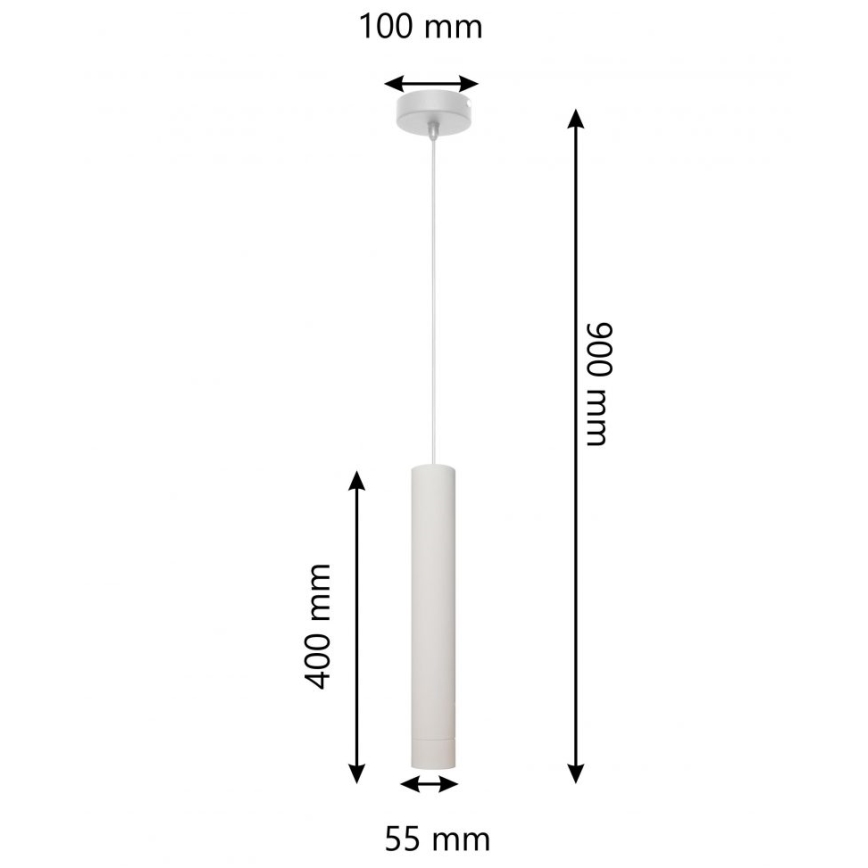 LED pendel TUBA 1xGU10/4,8W/230V grå/mat krom