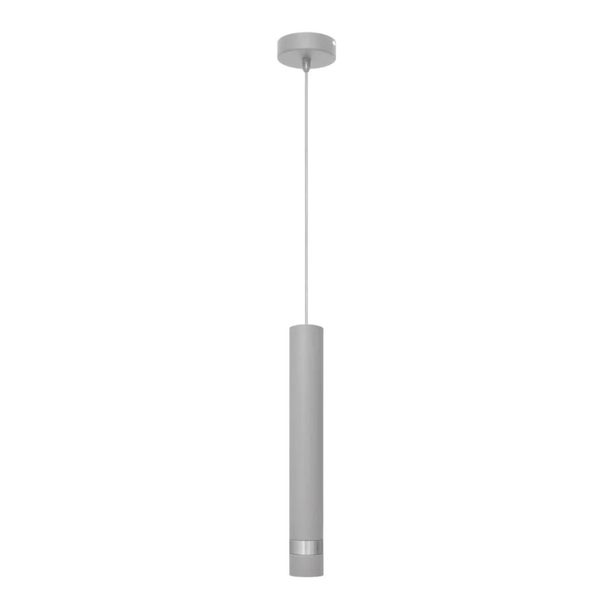 LED pendel TUBA 1xGU10/4,8W/230V grå/skinnende krom