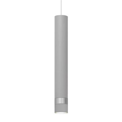 LED pendel TUBA 1xGU10/4,8W/230V grå/skinnende krom