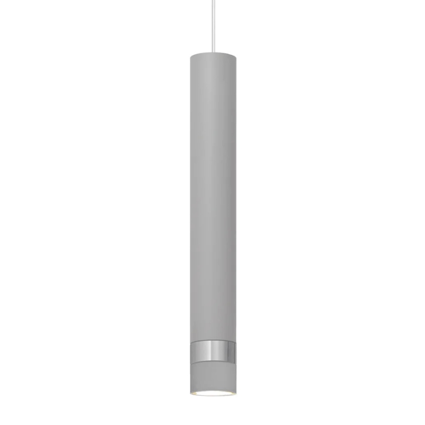 LED pendel TUBA 1xGU10/4,8W/230V grå/skinnende krom