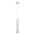 LED pendel TUBA 1xGU10/4,8W/230V hvid/mat krom