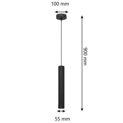 LED pendel TUBA 1xGU10/4,8W/230V sort