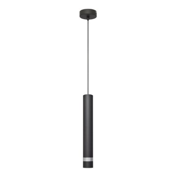 LED pendel TUBA 1xGU10/4,8W/230V sort/skinnende krom