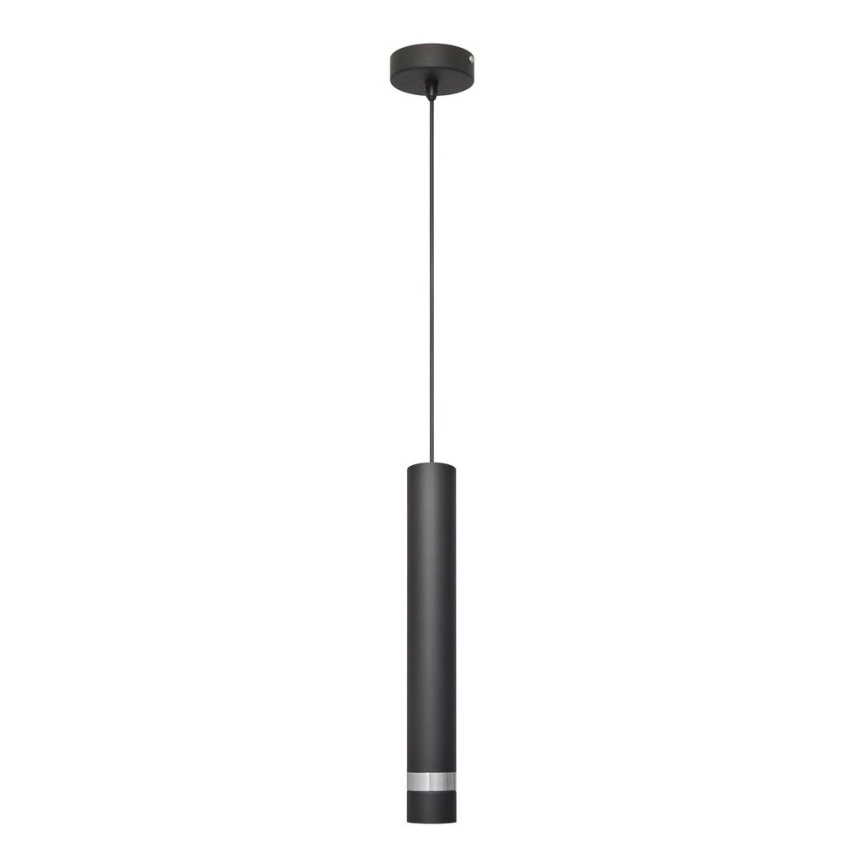 LED pendel TUBA 1xGU10/4,8W/230V sort/skinnende krom