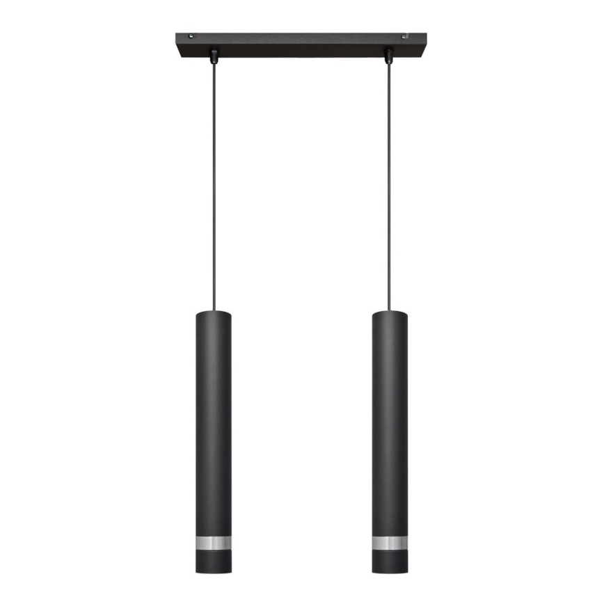 LED Pendel TUBA 2xGU10/4,8W/230V sort/mat krom