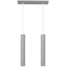 LED Pendel TUBA 2xGU10/6,5W/230V grå