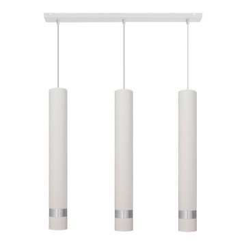 LED Pendel TUBA 3xGU10/4,8W/230V hvid/mat krom
