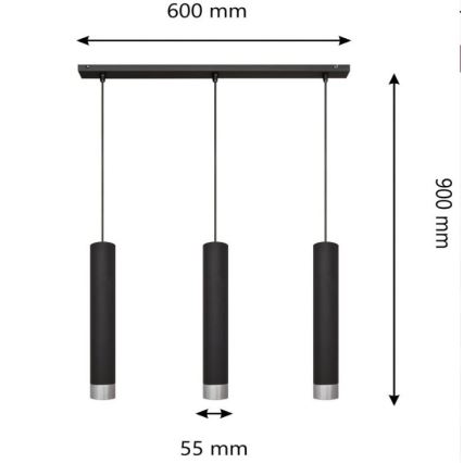 LED Pendel TUBA 3xGU10/4,8W/230V