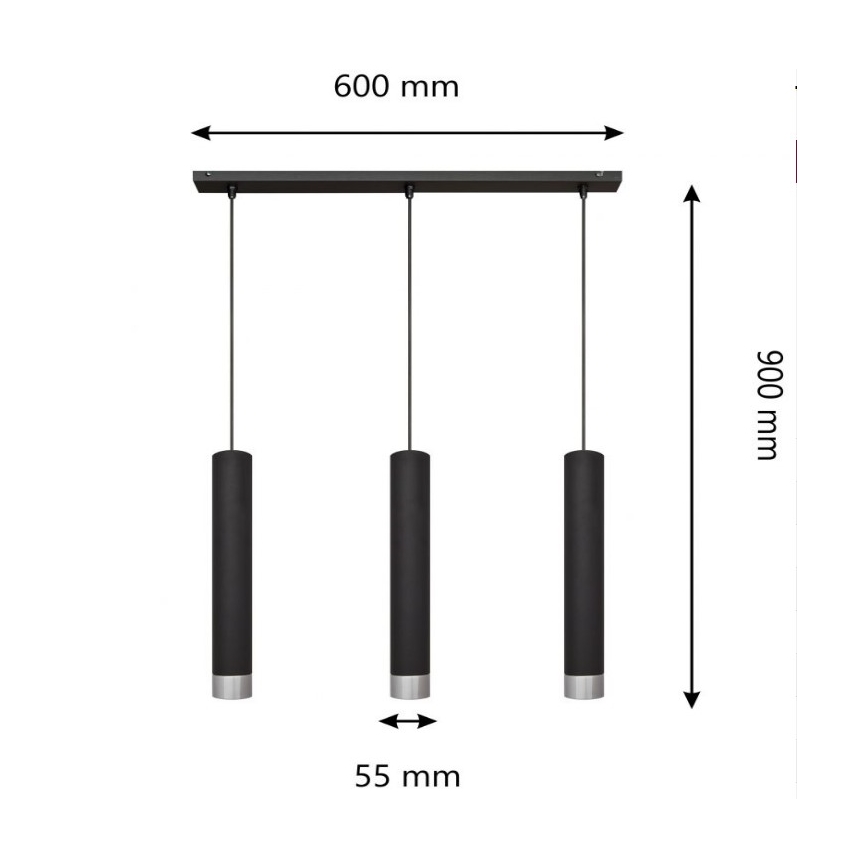 LED Pendel TUBA 3xGU10/4,8W/230V