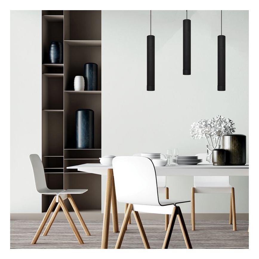 LED Pendel TUBA 3xGU10/4,8W/230V sort