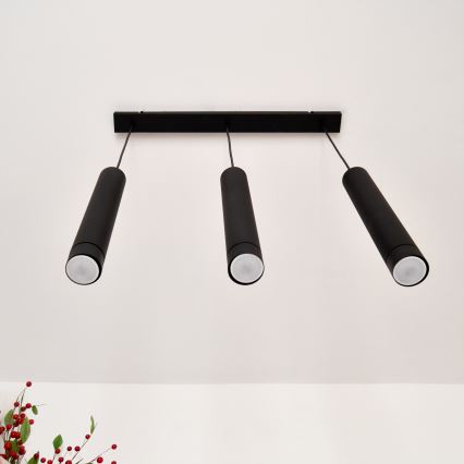 LED Pendel TUBA 3xGU10/4,8W/230V sort