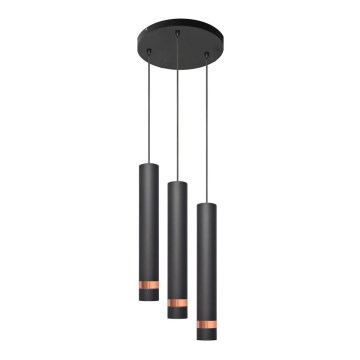 LED Pendel TUBA 3xGU10/4,8W/230V sort/kobber